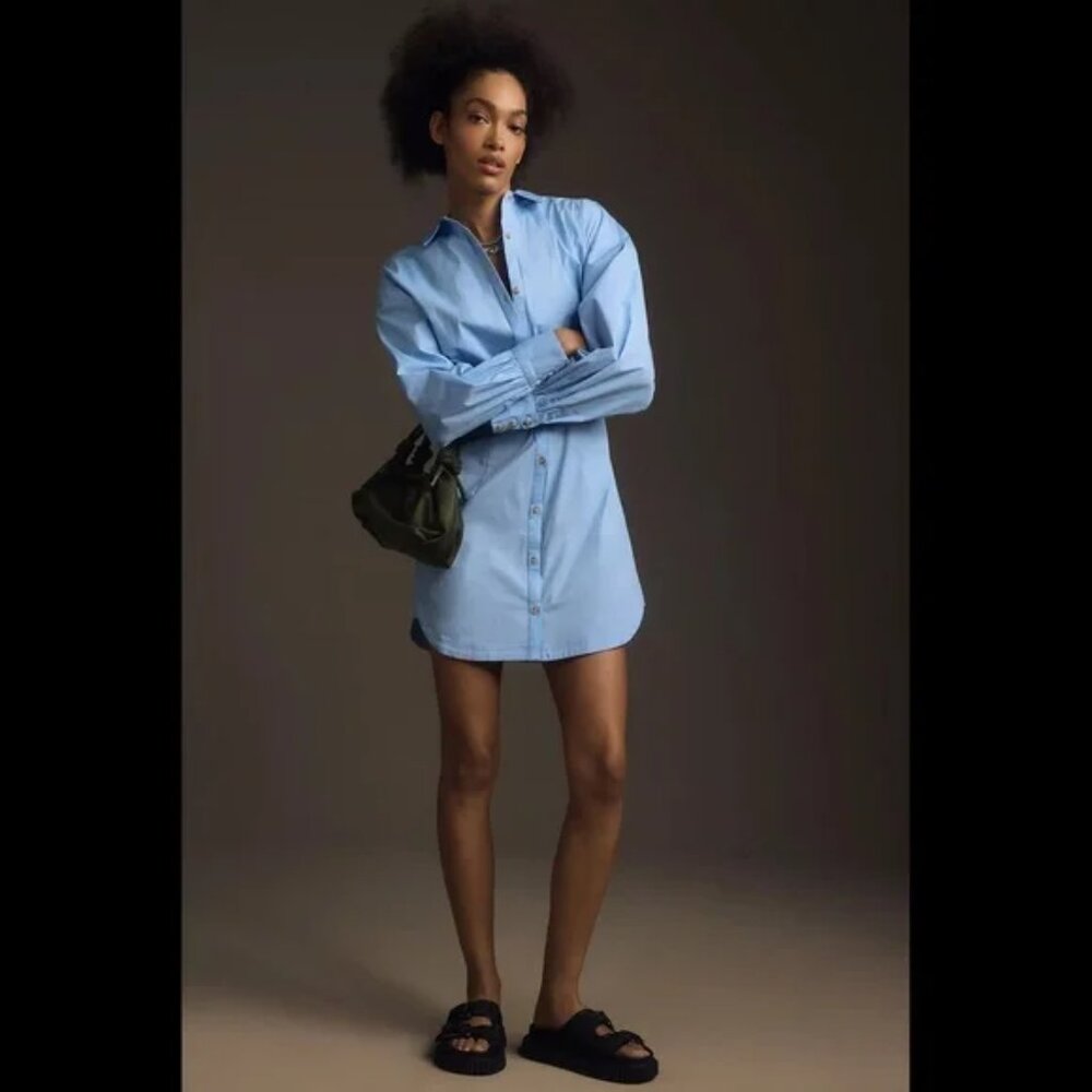 VGUC Anthropolgie Maeve Long Sleeve Poplin Mini Dress Size XS